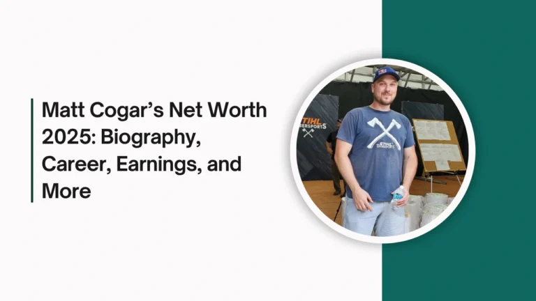 Matt Cogar wearing STIHL TIMBERSPORTS shirt at a lumberjack event in 2025
