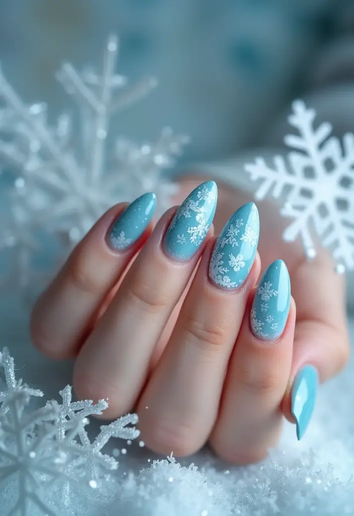 25 Festive Christmas Nail Ideas to Try This Holiday Season - 2. Snowflake Elegance
