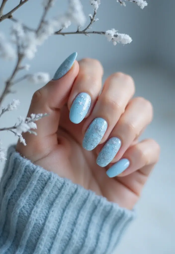 25 Festive Christmas Nail Ideas to Try This Holiday Season - 5. Frosty Winter Wonderland