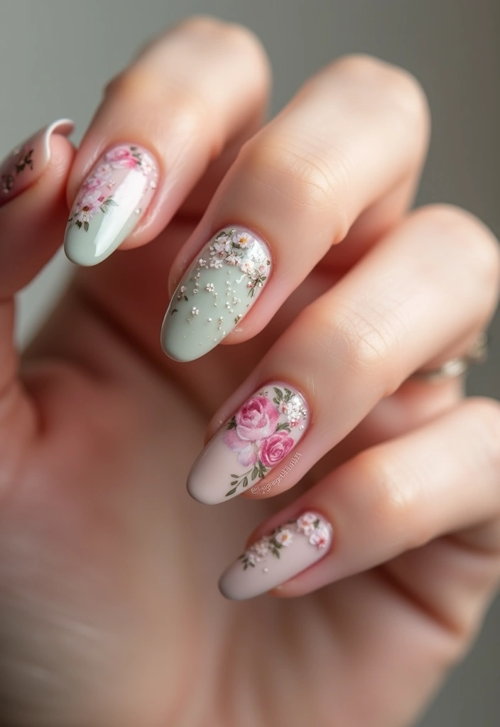 26 Creative Seasonal Nail Designs for Fall to Winter - 10. Vintage Chic