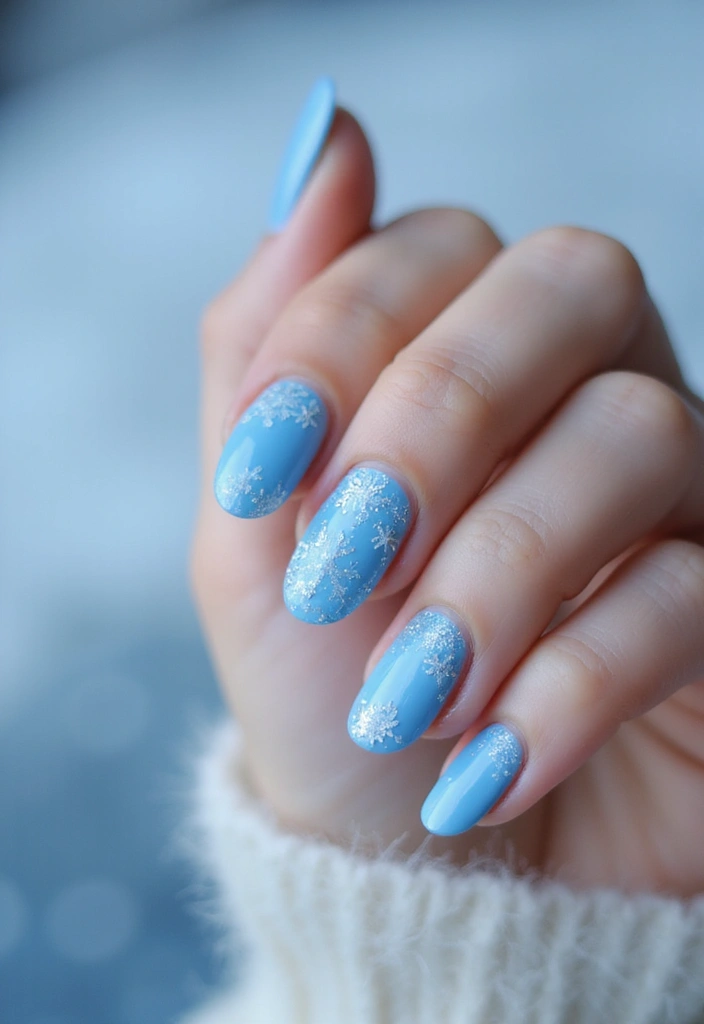 26 Creative Seasonal Nail Designs for Fall to Winter - 12. Winter Wonderland