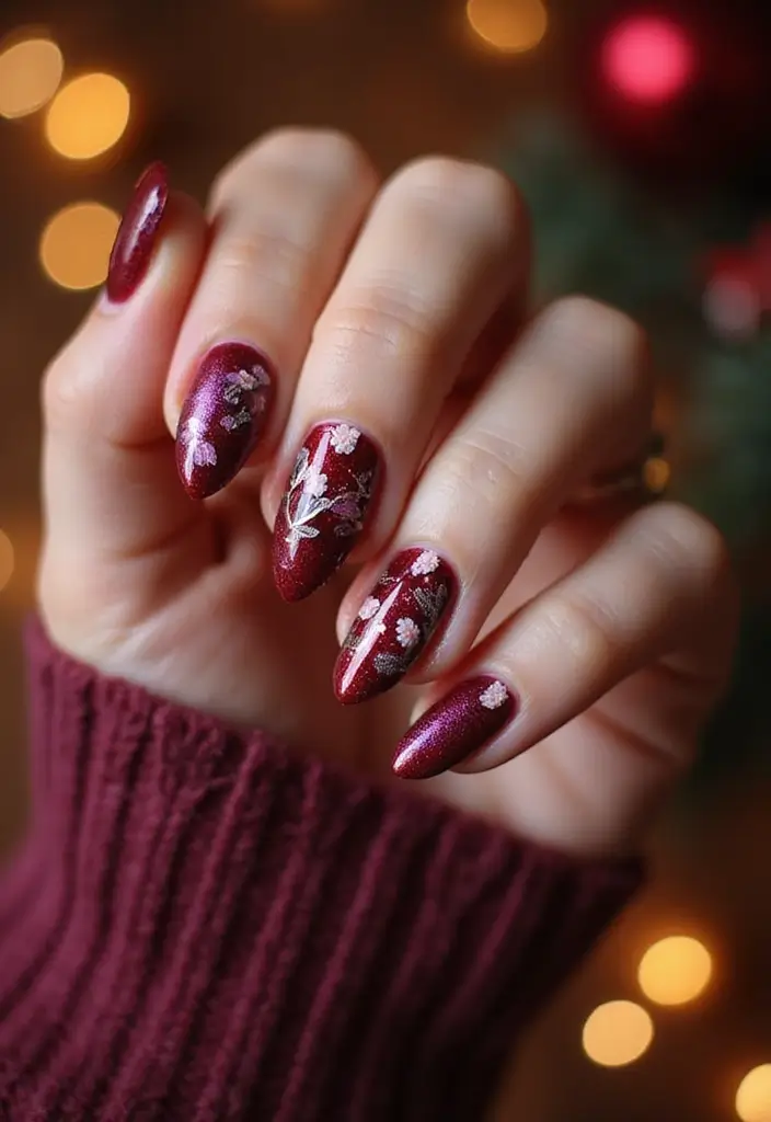26 Creative Seasonal Nail Designs for Fall to Winter - 6. Berry Burst