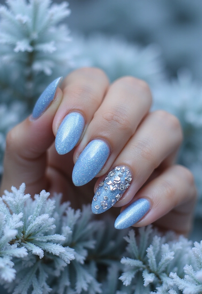 28 Glitter Nail Ideas That Light Up Your December Nights - 4. Icy Blue Sparkle