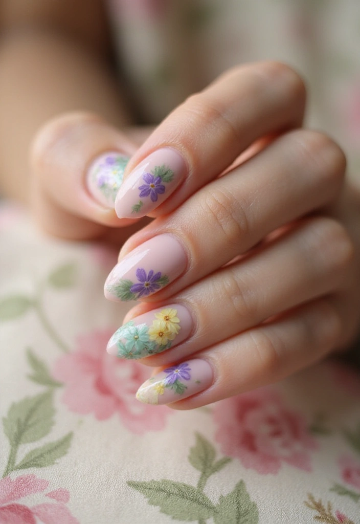 30 Fresh Nail Designs to Kick Off January in Style - 2. Vintage Floral Accent Nails